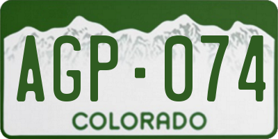 CO license plate AGP074