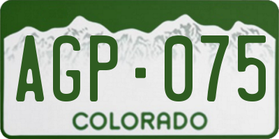 CO license plate AGP075