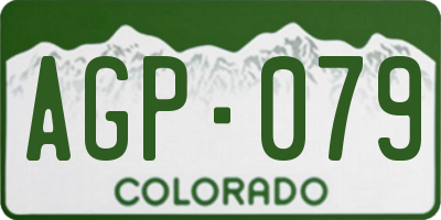 CO license plate AGP079