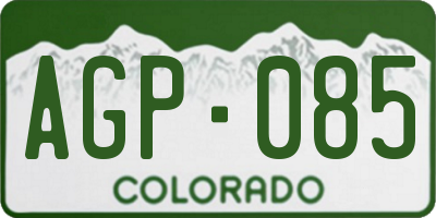 CO license plate AGP085