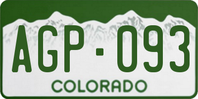 CO license plate AGP093