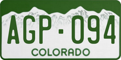 CO license plate AGP094