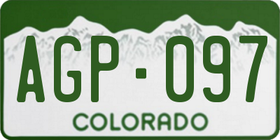 CO license plate AGP097