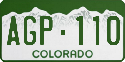 CO license plate AGP110