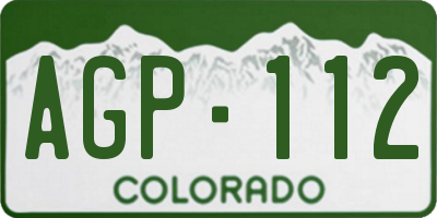 CO license plate AGP112