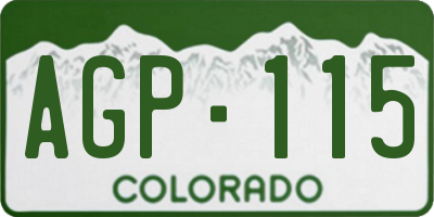 CO license plate AGP115