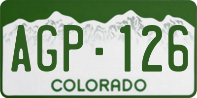 CO license plate AGP126