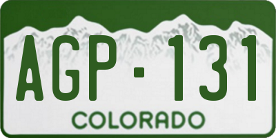 CO license plate AGP131