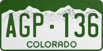 CO license plate AGP136
