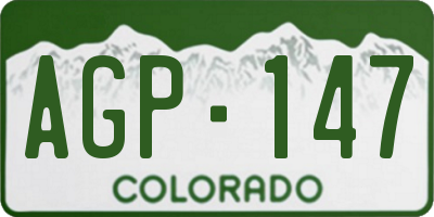 CO license plate AGP147