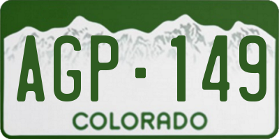 CO license plate AGP149