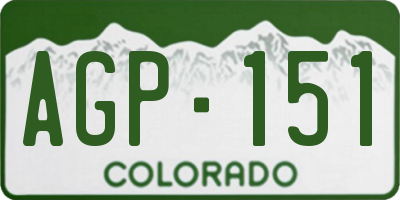 CO license plate AGP151