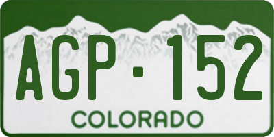 CO license plate AGP152