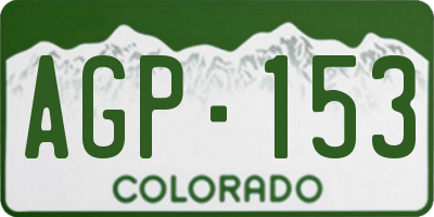 CO license plate AGP153
