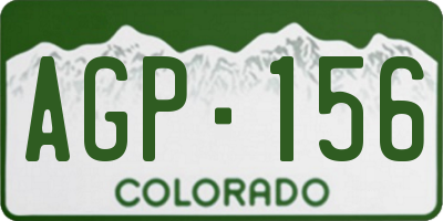 CO license plate AGP156