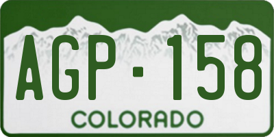 CO license plate AGP158