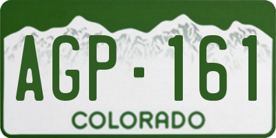 CO license plate AGP161