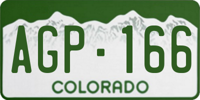 CO license plate AGP166