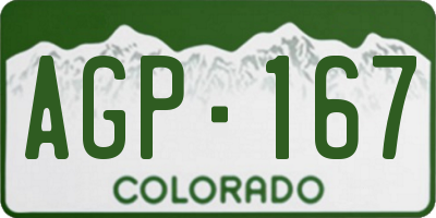 CO license plate AGP167