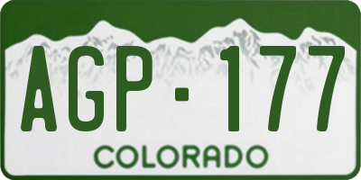 CO license plate AGP177