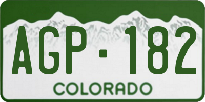 CO license plate AGP182