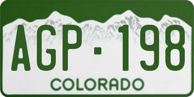 CO license plate AGP198