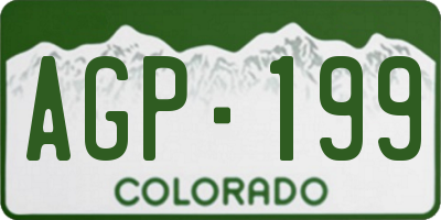 CO license plate AGP199