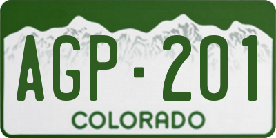 CO license plate AGP201