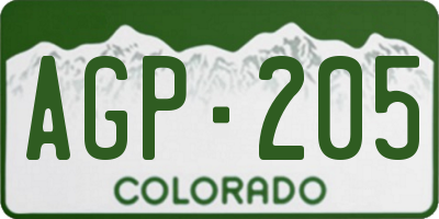 CO license plate AGP205