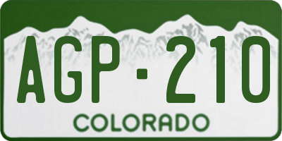 CO license plate AGP210