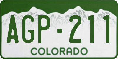 CO license plate AGP211