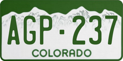 CO license plate AGP237