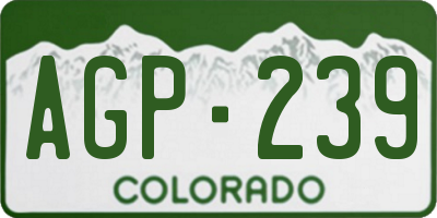 CO license plate AGP239