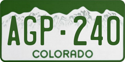 CO license plate AGP240