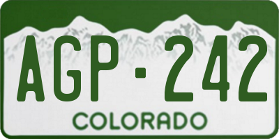 CO license plate AGP242