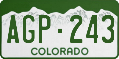 CO license plate AGP243