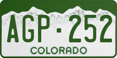 CO license plate AGP252