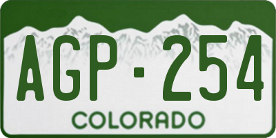 CO license plate AGP254