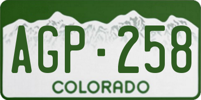 CO license plate AGP258