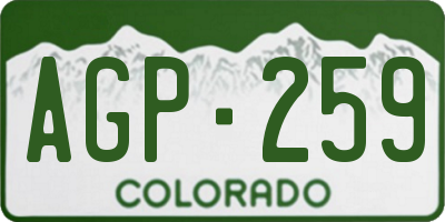 CO license plate AGP259