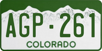 CO license plate AGP261