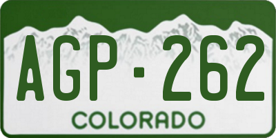 CO license plate AGP262