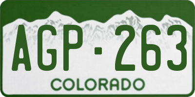 CO license plate AGP263