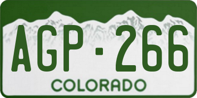 CO license plate AGP266