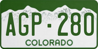 CO license plate AGP280
