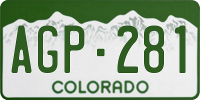 CO license plate AGP281