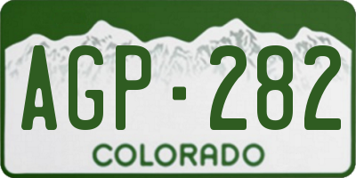 CO license plate AGP282