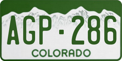 CO license plate AGP286