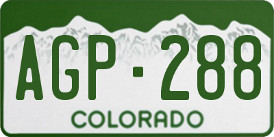 CO license plate AGP288