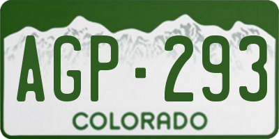 CO license plate AGP293